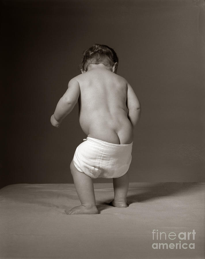 Baby With Diaper Falling Down, C.1960s #3 Photograph by H. Armstrong Roberts/ClassicStock