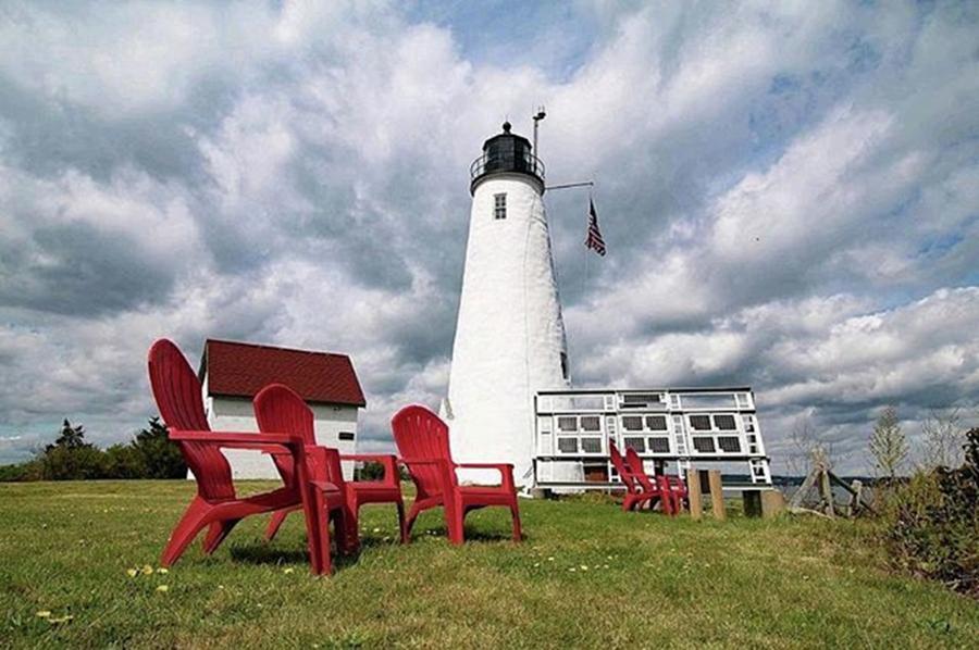 Landscape Photograph - Bakers Island Lighthouse Salem #3 by Jeff Folger
