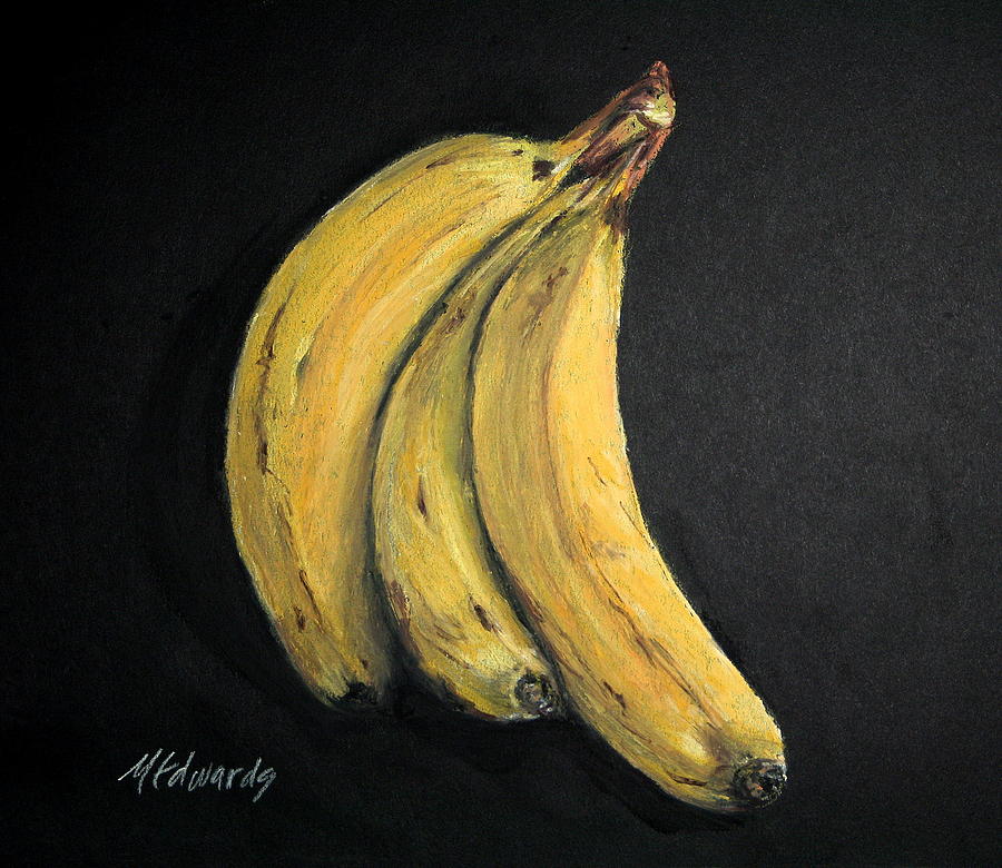 Banana Painting - 3 Bananas by Marna Edwards Flavell