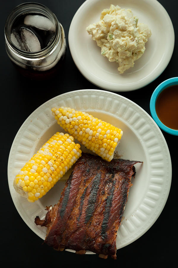 Barbecue Pork Spare Ribs with Corn and Potato Salad #3 Photograph by Erin Cadigan