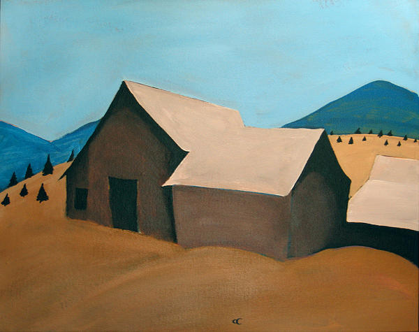 Southern Landscape Painting - 3 Barns by Chris Cook Southern Landscape Painting - 3 Barns by Chris Cook