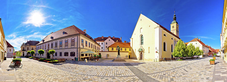 Baroque town of Varazdin square panoramic view #3 Photograph by Brch Photography