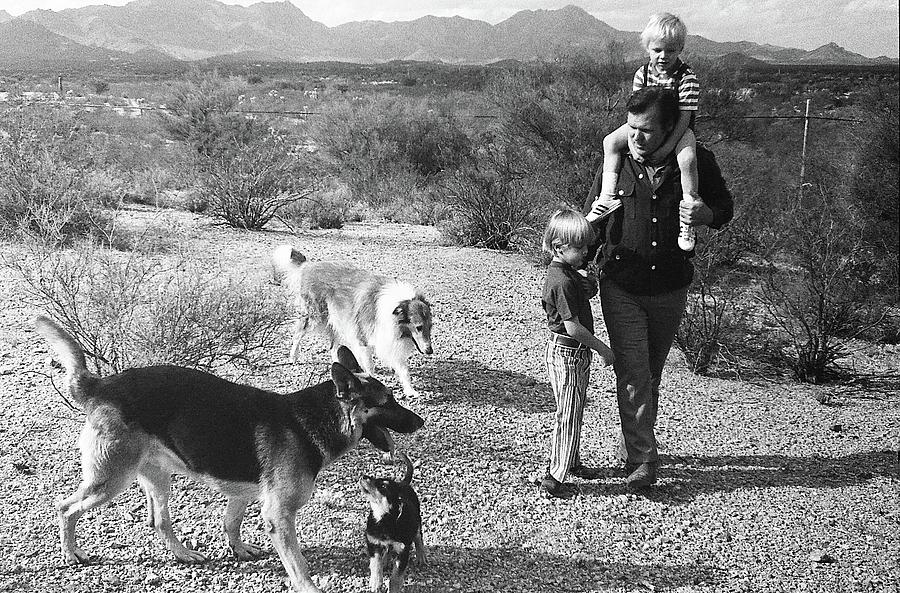 Barry Sadler With Sons Baron And Thor Taking A Stroll 2 Tucson Arizona 1971 #3 Photograph by David Lee Guss
