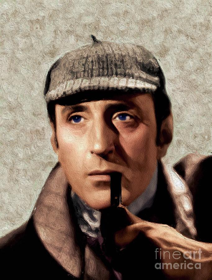 Hollywood Painting - Basil Rathbone as Sherlock Holmes #3 by Esoterica Art Agency