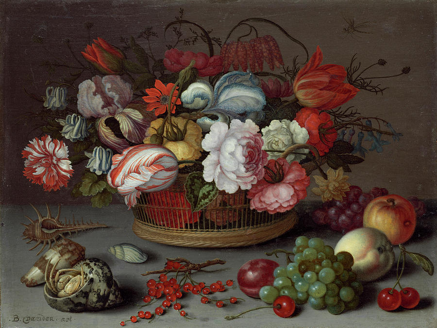 Basket Of Flowers #3 Painting by Balthasar Van Der Ast