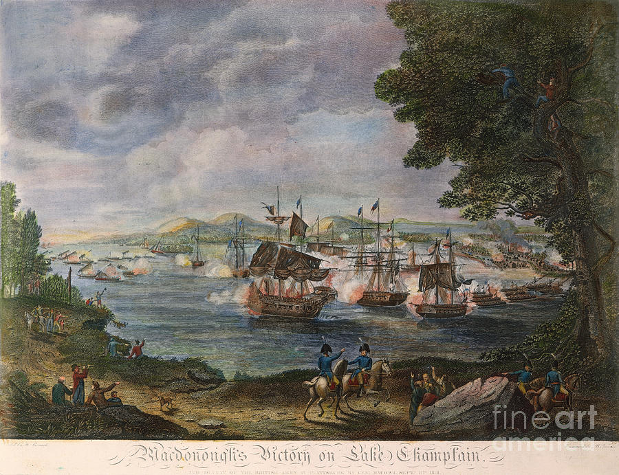 Battle Of Lake Champlain Drawing by Granger