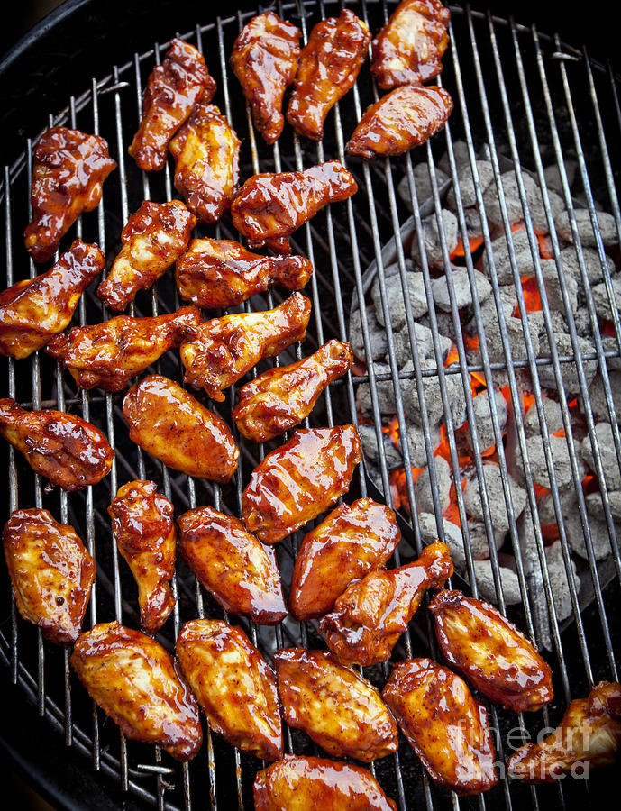 Chicken Photograph - BBQ chicken wings #3 by Stuart Monk