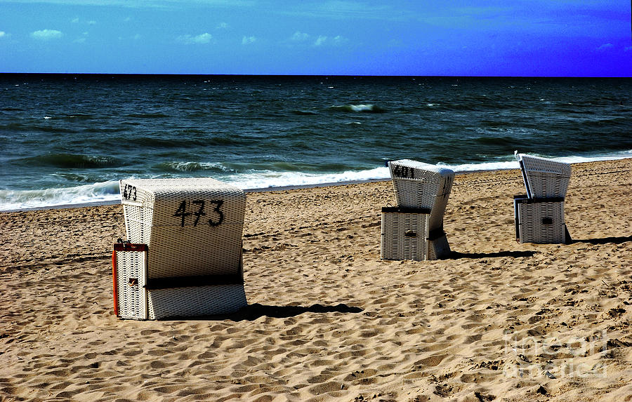 3 Beach Chairs Photograph by Hannes Cmarits