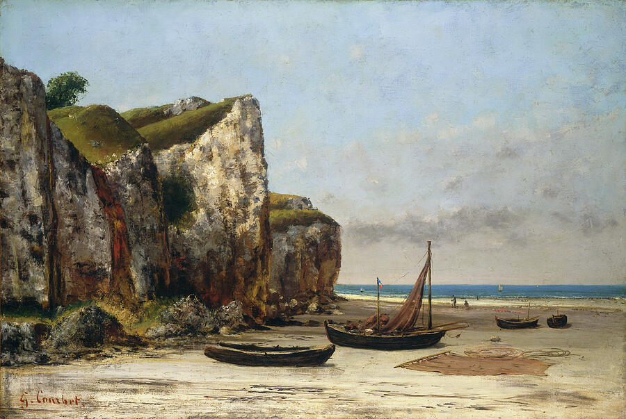 Beach in Normandy, from circa 1872-1875 Painting by Gustave Courbet