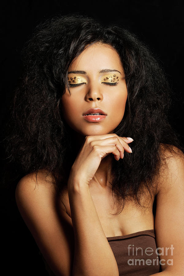 Beautiful Mulatto Woman With Tiger Make Up Photograph By Piotr Marcinski Pixels