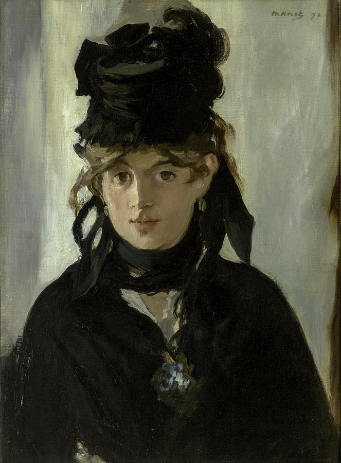 Berthe Morisot With a Bouquet of Violets #6 Painting by Edouard Manet