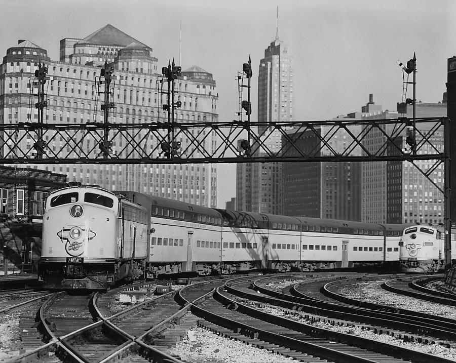 Bilevel Trains in Chicago - 1961 #1 Photograph by Chicago and North Western Historical Society