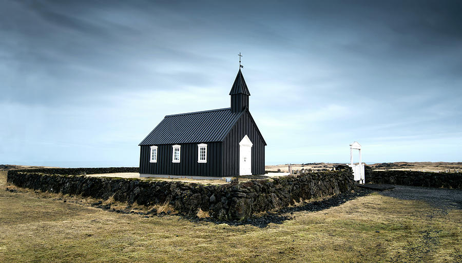 Black church of Budir, Iceland #5 Photograph by Michalakis Ppalis