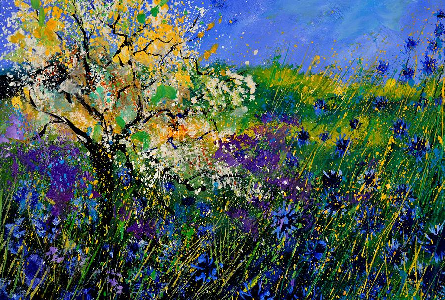 Blue Cornflowers  #2 Painting by Pol Ledent