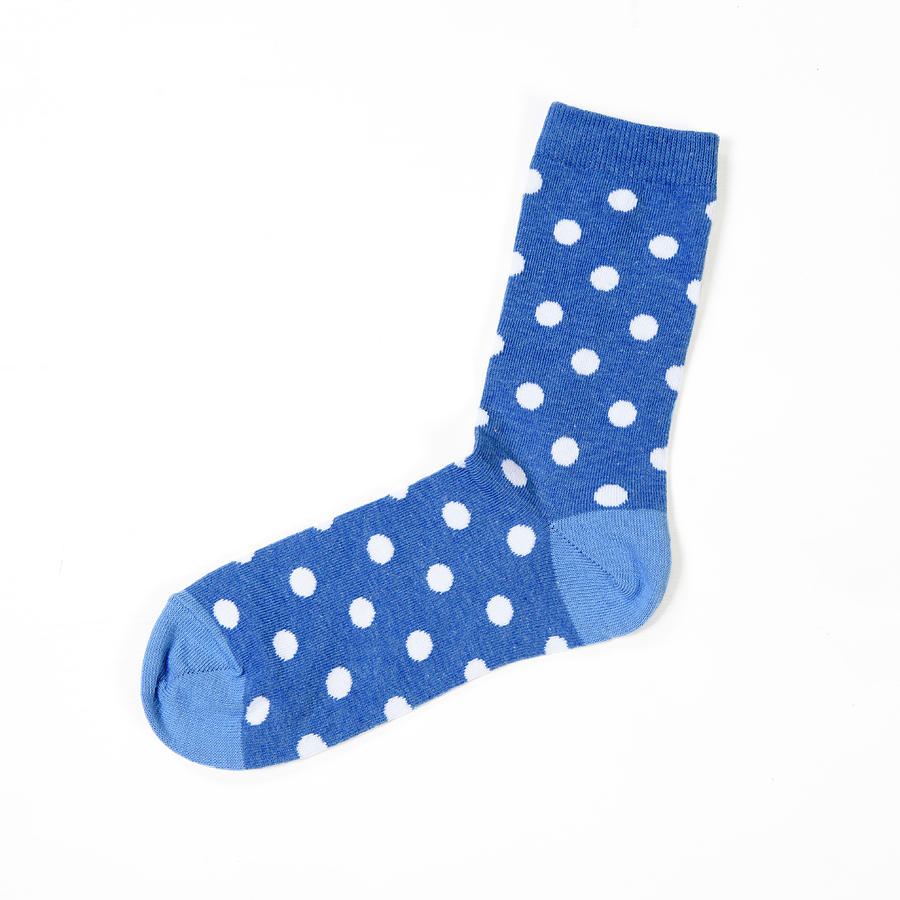 Blue Polka Dotted Socks On White Background Photograph By Elena Rostunova