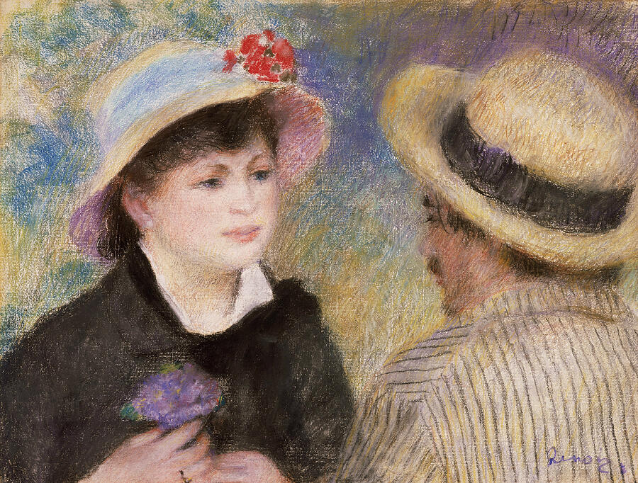 Boating Couple, from 1881 Pastel by Auguste Renoir