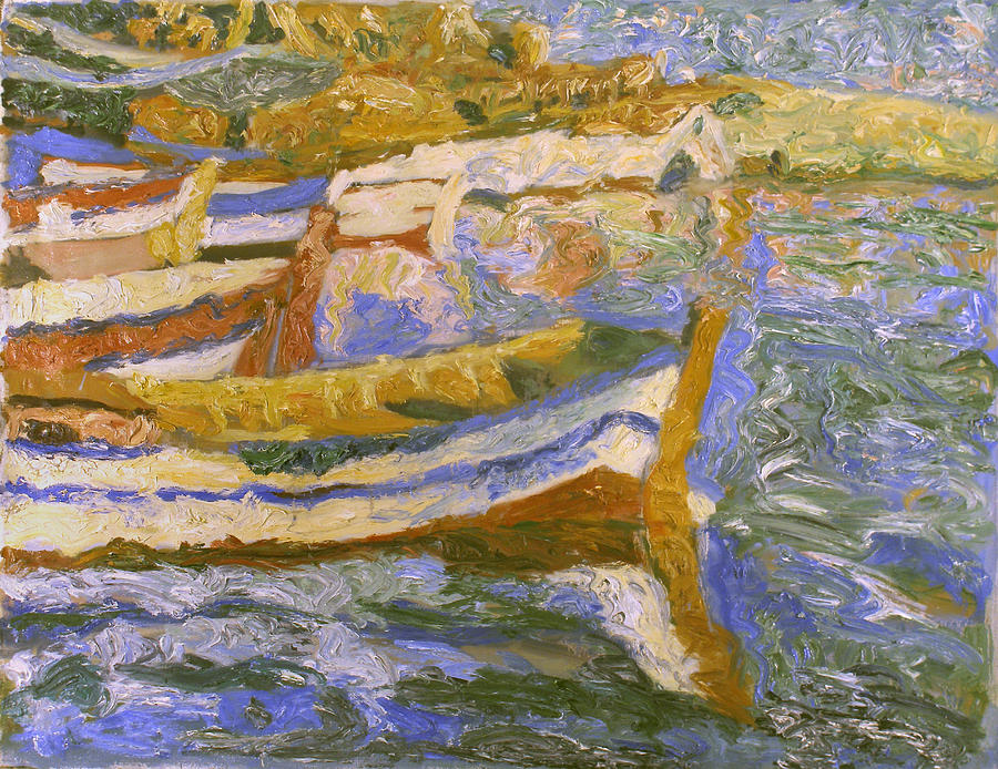 Boat Painting - Boats #1 by Robert Nizamov