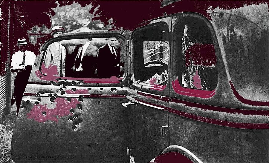Bonnie and Clyde death car, south of Gibsland toward Sailes Louisiana, May 23, 1933-2013. #3 Photograph by David Lee Guss