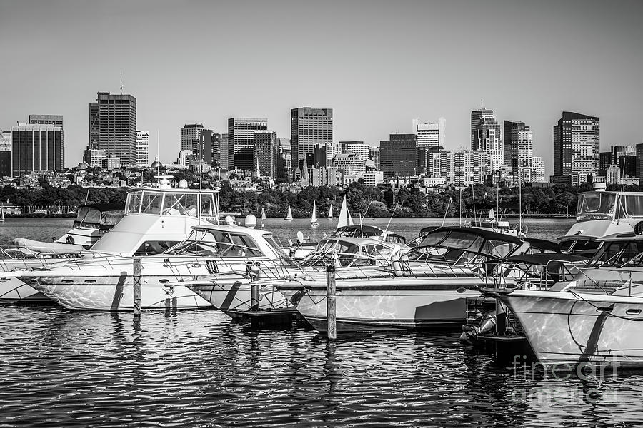 Boston Photograph - Boston Skyline Black and White Picture #3 by Paul Velgos