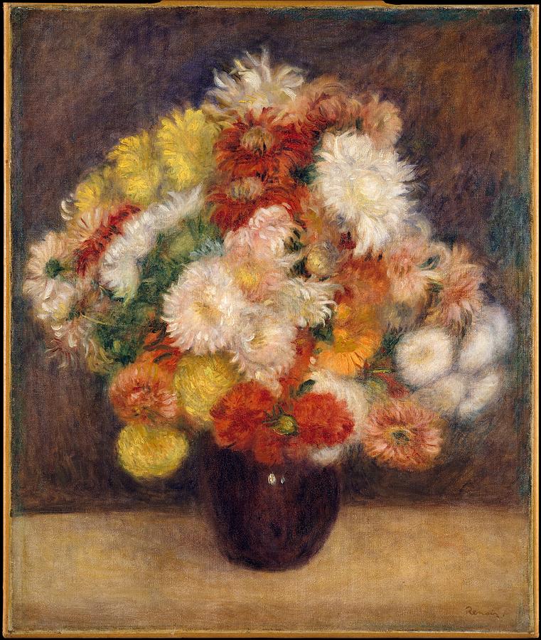 Bouquet of Chrysanthemums #3 Painting by Auguste Renoir