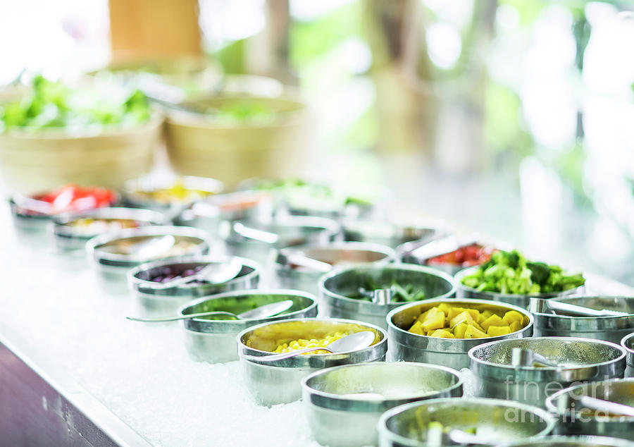 Salad Bowls With Mixed Fresh Vegetables Photograph by JM Travel