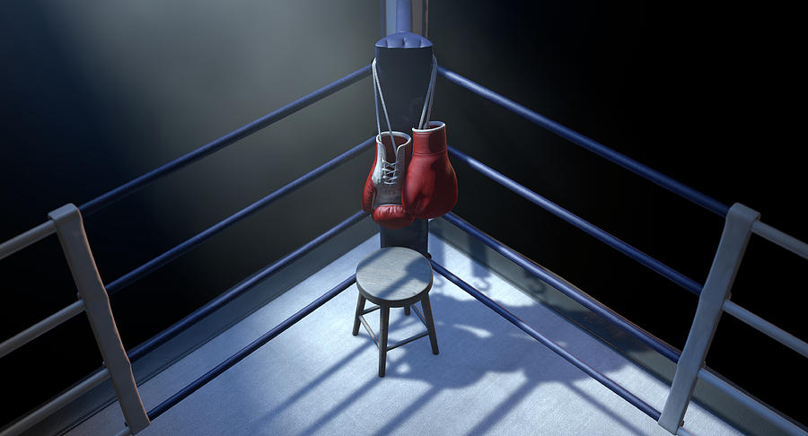 Boxing Ring Corner Lit #7 Ornament by Allan Swart - Pixels Merch