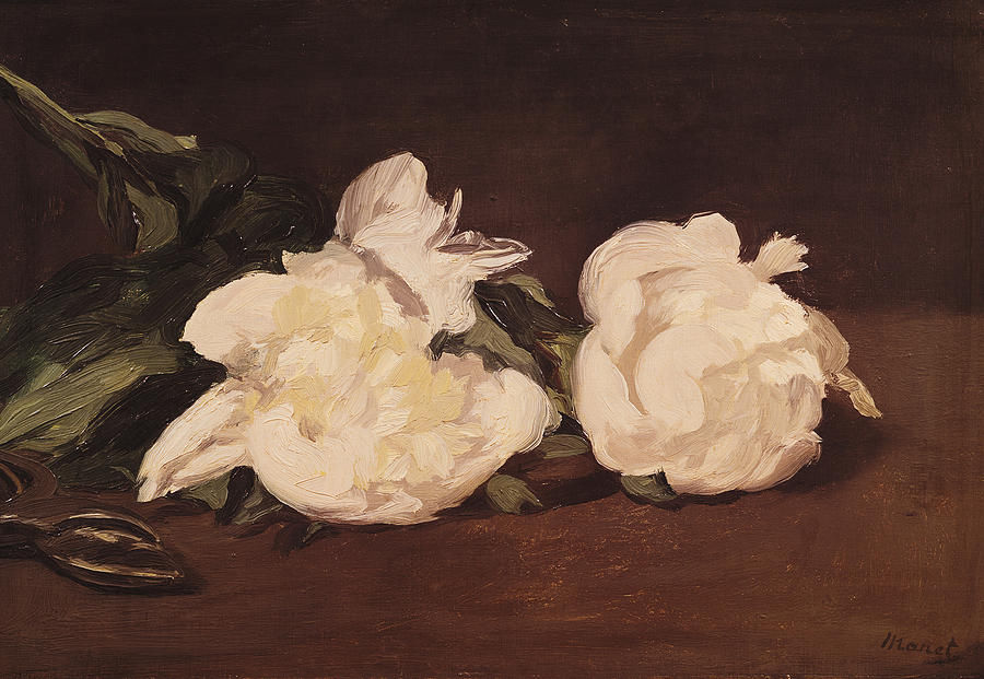 Branch of White Peonies and Secateurs #3 Painting by Edouard Manet