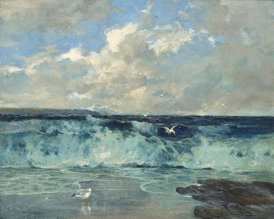 Breaking waves #3 Painting by Henry Moore