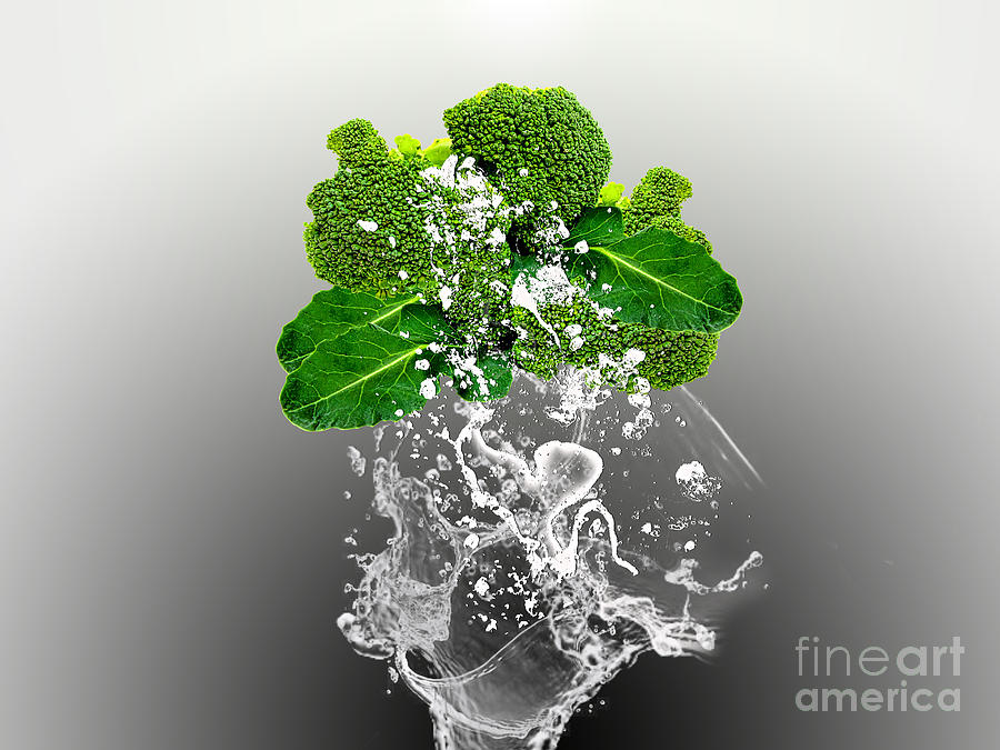 Broccoli Splash #3 Mixed Media by Marvin Blaine