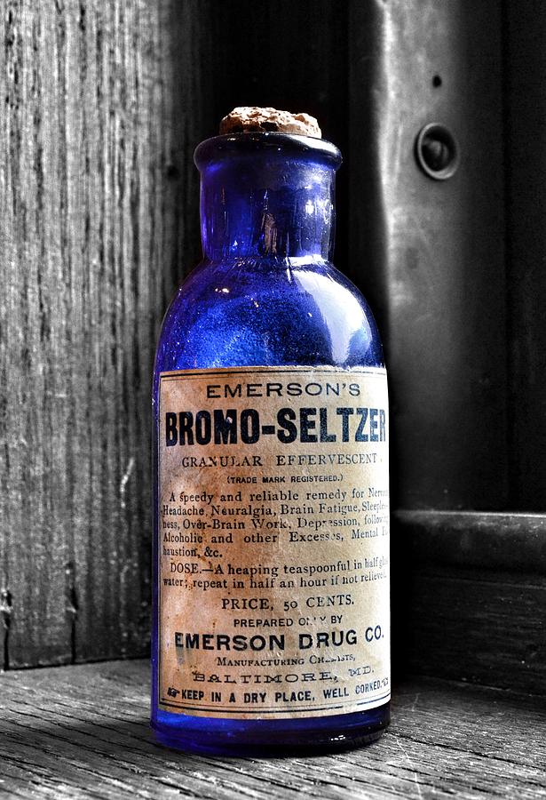 Bromo Seltzer Vintage Glass Bottles Collection #3 Photograph by Marianna Mills