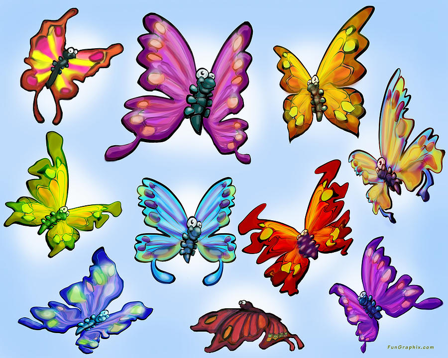 Butterflies #4 Painting by Kevin Middleton