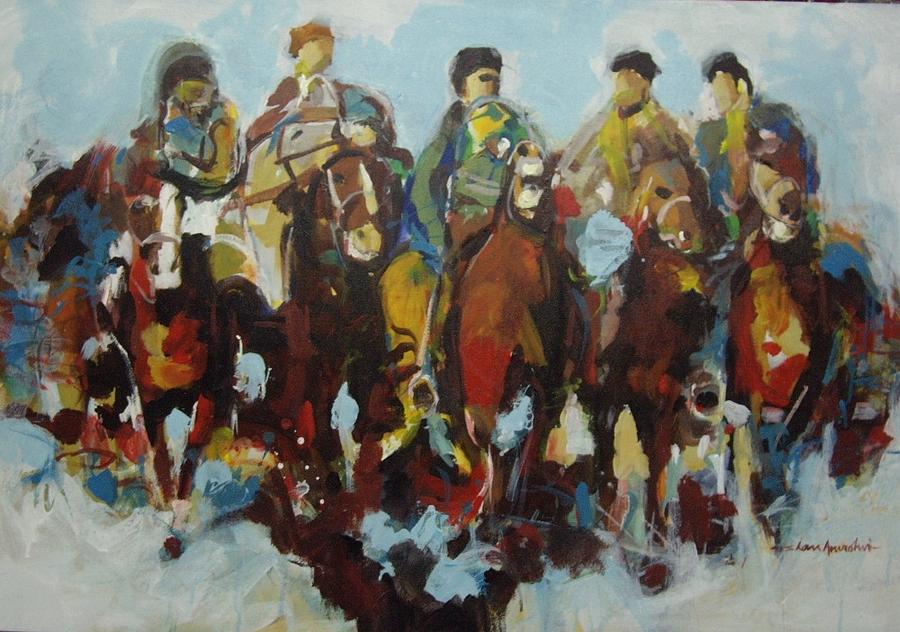 Horse Painting - Buzkusi #3 by Shan Naqvi