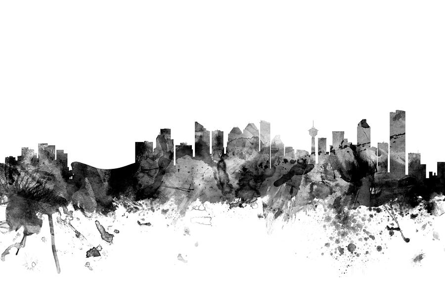 City Skyline Digital Art - Calgary Canada Skyline #3 by Michael Tompsett