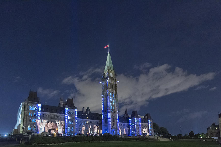 Canadian Parliament Buildings at night #3 Photograph by Josef Pittner