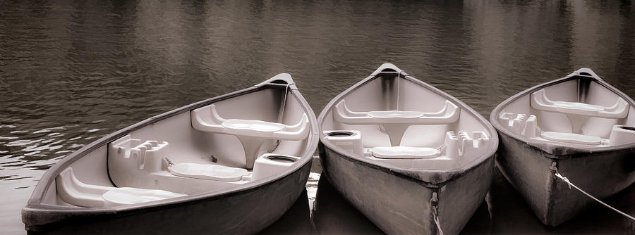 3 Canoes - B/W 1a Photograph by Greg Jackson