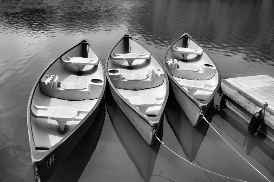 3 Canoes - B/W 2 Photograph by Greg Jackson
