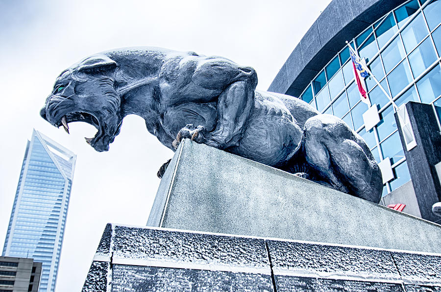 Carolina Panthers Statue Covered In Snow #3 Photograph by Alex Grichenko