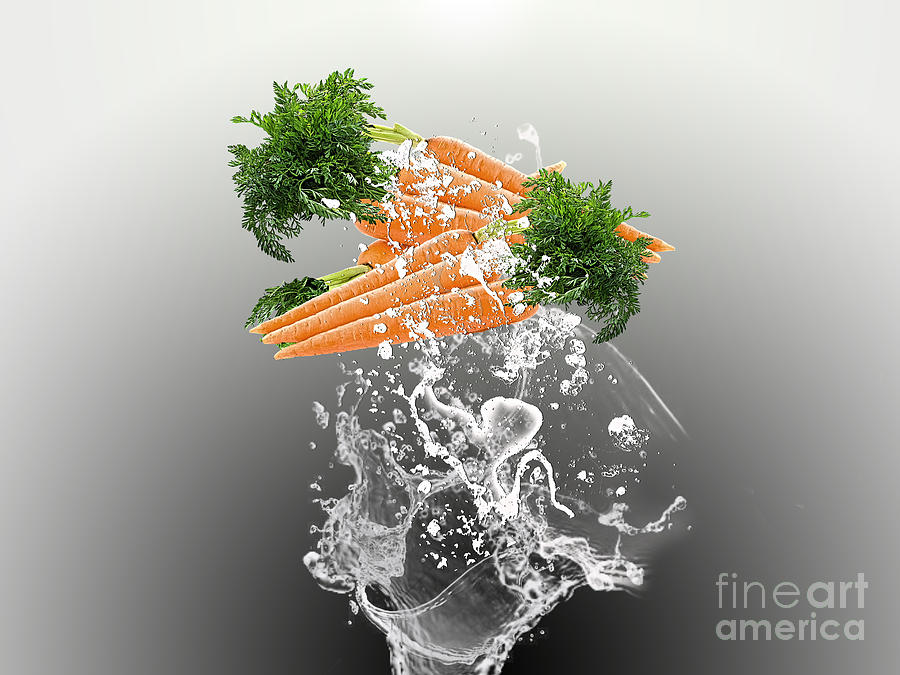 Vegetable Mixed Media - Carrot Splash #3 by Marvin Blaine