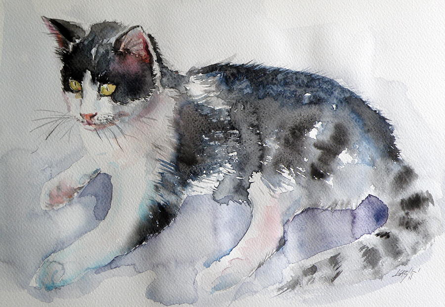 Cat #2 Painting by Kovacs Anna Brigitta