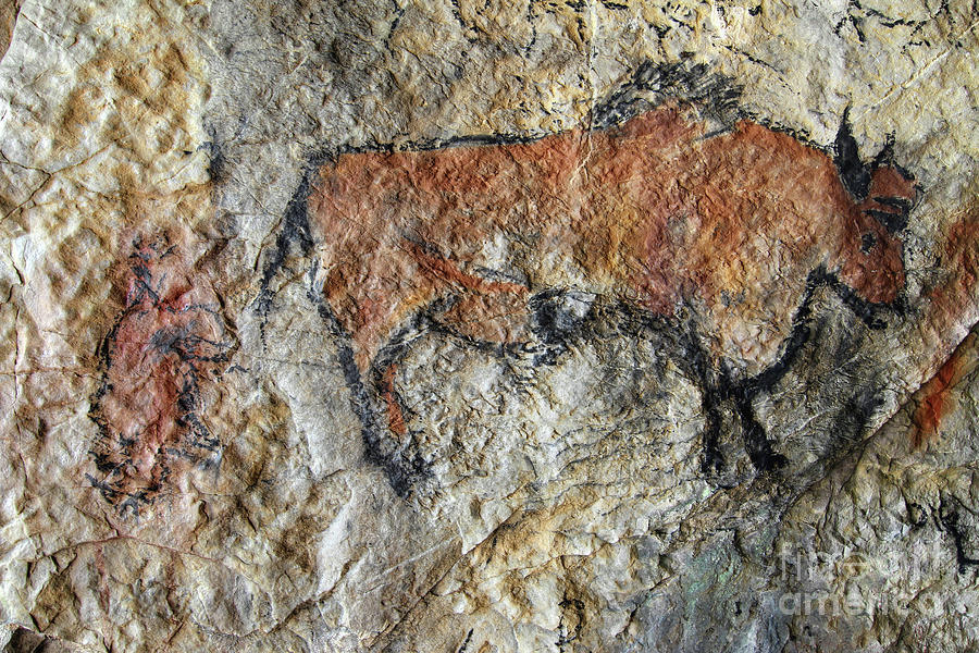 Cave painting in prehistoric style #3 Photograph by Michal Boubin