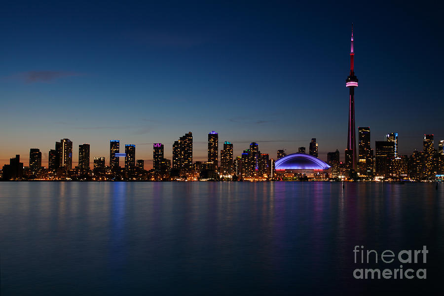 Sunset Photograph - Central Toronto Ontario Skyline  #3 by Bill Cobb