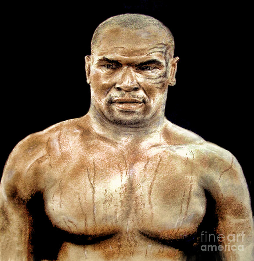 Champion Boxer and Actor Mike Tyson #3 Painting by Jim Fitzpatrick