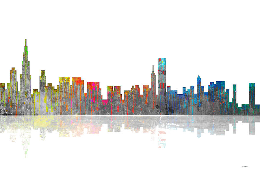 Chicago Illinois Skyline #3 Digital Art by Marlene Watson