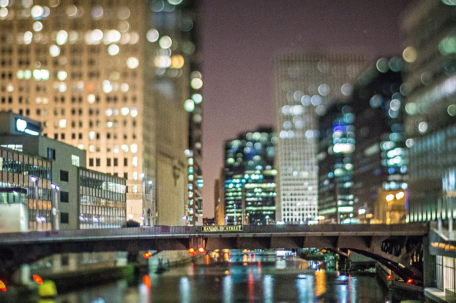 Chicago Illinois Tilt Effect Cityscape At Night #3 Photograph by Alex Grichenko