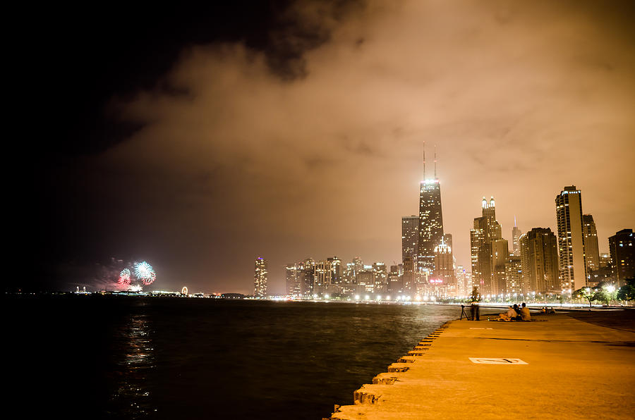 Chicago Skyline Fireworks Photograph by Anthony Doudt - Fine Art America