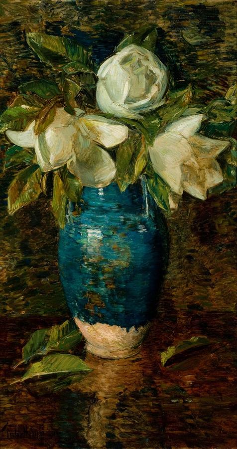 Childe Hassam Painting by Giant Magnolias