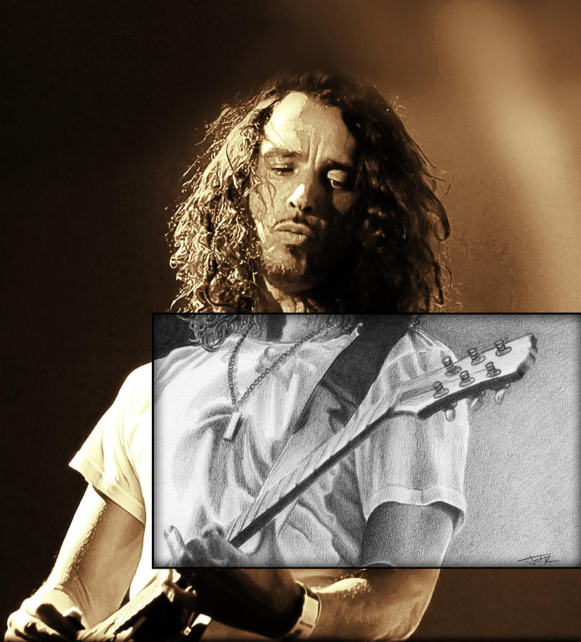 Soundgarden Drawing - Chris Cornell Drawing by Jeffrey St Romain