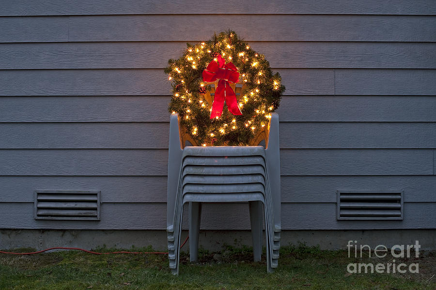 Christmas Wreath On Lawn Chairs #3 Photograph by Jim Corwin