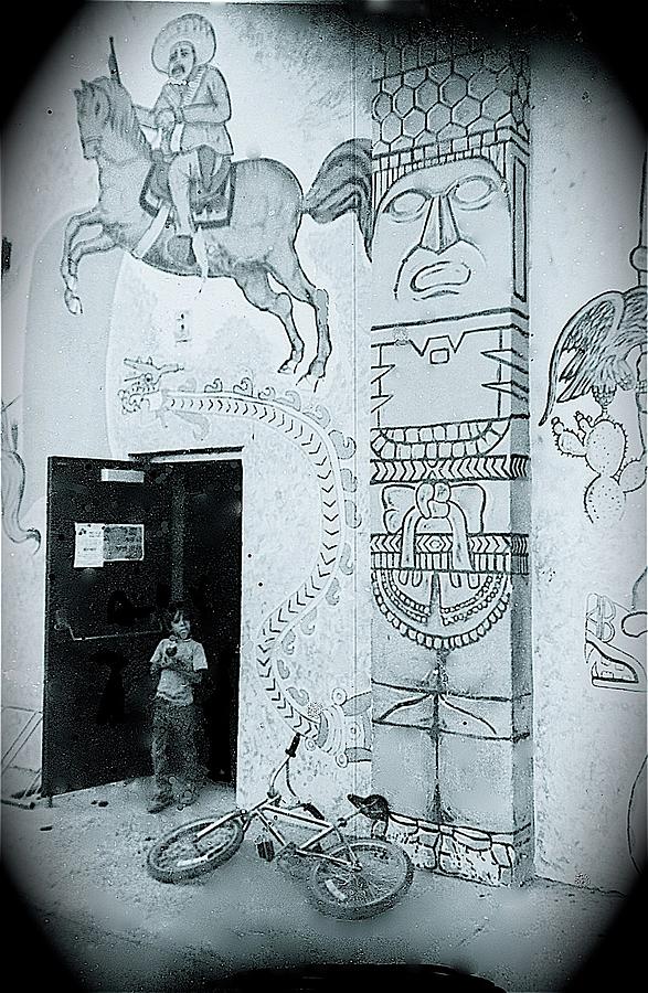 Cinco De Mayo Mexican History Murals Child Bicycle Oury Park Tucson Arizona 1987 #3 Photograph by David Lee Guss