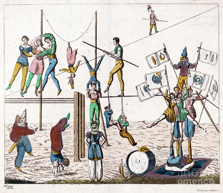 Circus, Acrobats.  #5 Drawing by Granger